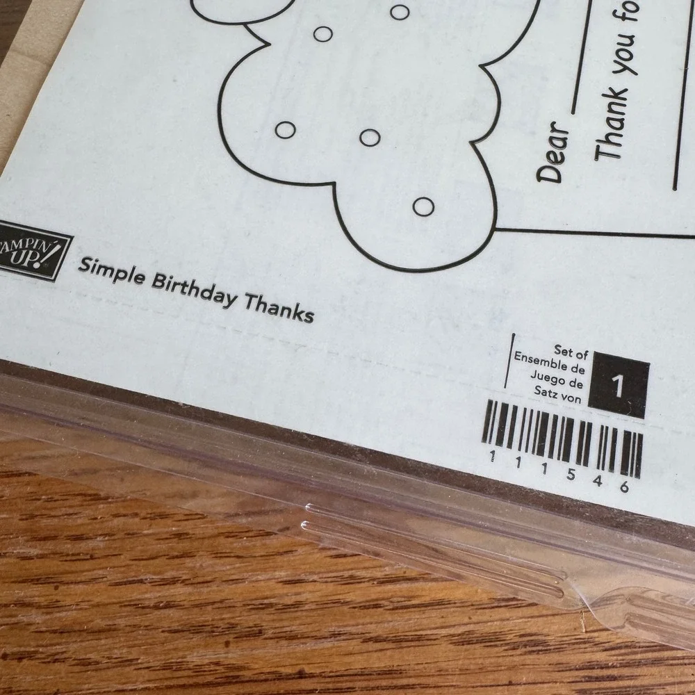 Stampin Up Simple‎ Birthday Thanks Cupcake Wood Mount Rubber Stamp 111546